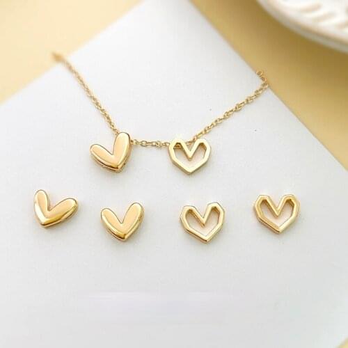 Copper plated 18K gold love jewelry material DIY simple heart clavicle chain necklace bracelet handmade jewelry accessories