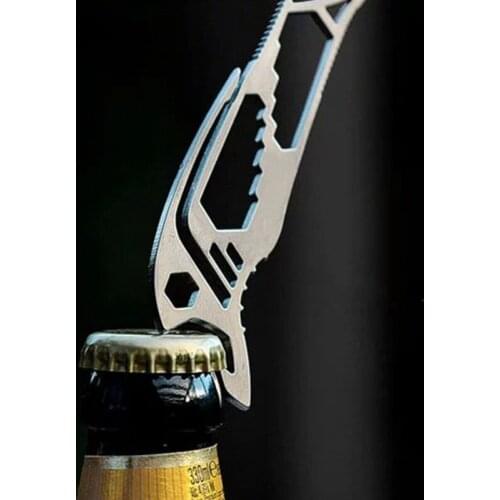 Multifunction Outdoor Camping Hand Tool Fish Survival EDC Gear Mini Pocket Ultra-thin Tactical Wrench Screwdriver Bottle Opener