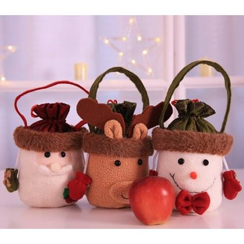 Cartoon Santa Sacks Apple Gift Storage Bag Christmas Ornaments Home Decoration Accessories Christmas Tree Decoration For Home