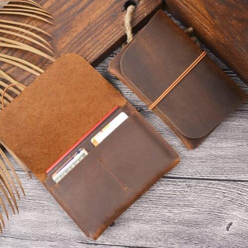 New Genuine Leather Traveler Passport Book, Vintage Passport Cover Holder ID Card Credit Card Small Collection Bag