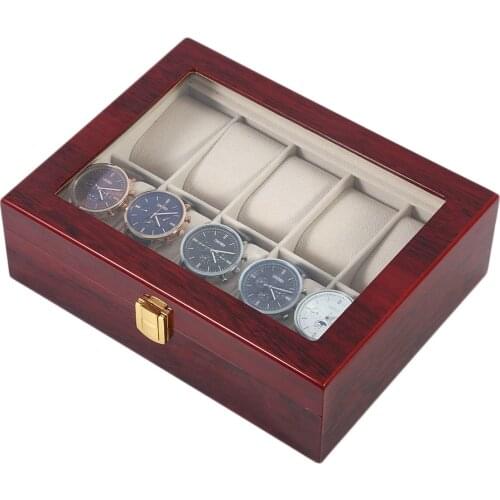 OUTAD 10 Grids Wooden Watch Box Collection Storage Durable Home Gift For Display Holder Case Organizer Boxes Winder saat kutusu