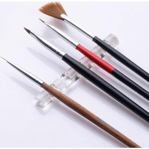 1PC/2PCS 5 Grids Acrylic Clear Nail Brush Rack Shelf Painting Pen Rest Holder Stand UV Gel Brush Display Holder