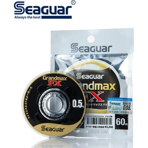 Seaguar GrandMaxFX 60m Clear Fishing Line 0.8-10 Fluorocarbon Carbon Fiber Monofilament Carp Wire Leader Line