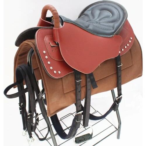 Saddle Full Harness Kraft Tourists Saddle Pony Knight Equestrian Leather Jumping Horse Saddle TACK Starter Package Set