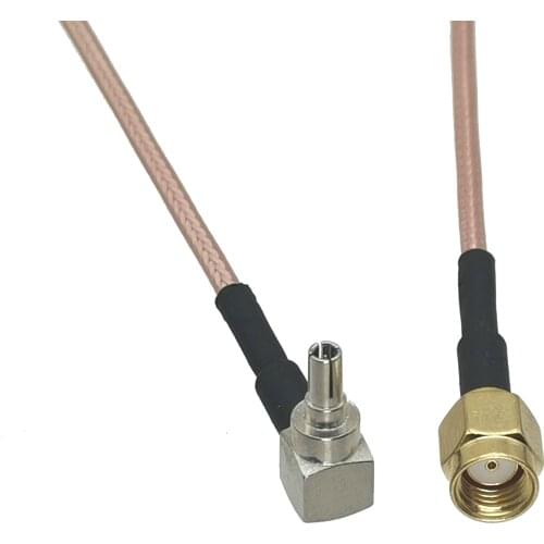 RG316 CRC9 plug pin right angle to RP-SMA Male Jack Straight RF Jumper pigtail Cable 4inch~50M
