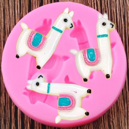 Llama Alpaca Silicone Mold Cupcake Topper Fondant Mould Baby Birthday Cake Decorating Tools Candy Polymer Clay Chocolate Moulds