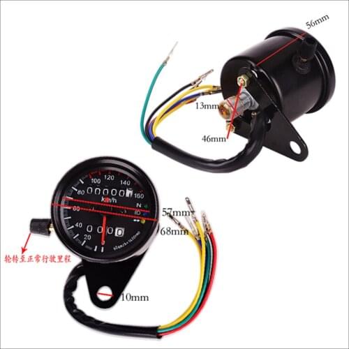 LED Backlight Motorcycle Odometer KMH Speedometer Tachometer Gauge Black