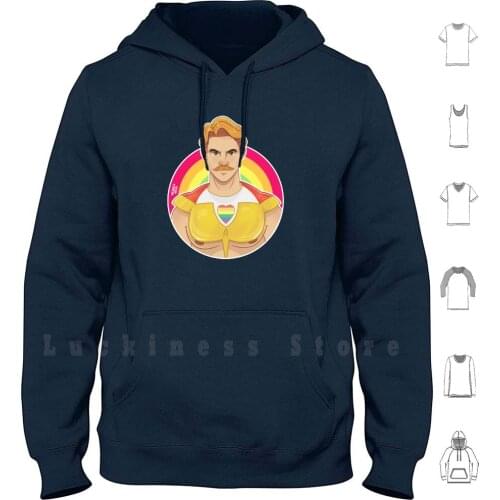 Master Of Pride Hoodies Long Sleeve Master Moustache Ginger Ginger Hair Cute Heart Pride Wonkamon Rainbow