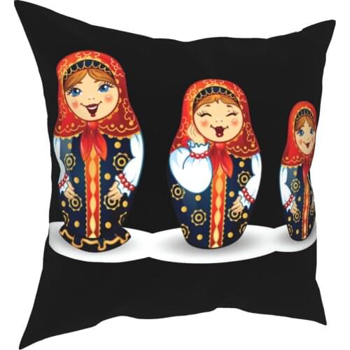 Russian Traditional Art Matryoshka Doll Square Pillow Case Decorative Pillow 45*45cm Pillowcase