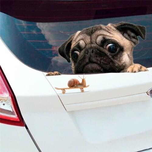 20X30CM Pug Dog Funny Car Stickers Decal Truck Bumper Window Car Sticker Truck Vinyl Decal car accessories