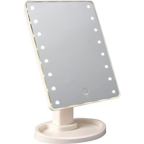 Personal Touch Screen Makeup Mirror with Light Desktop 360° Rotatable Make Up Mirror