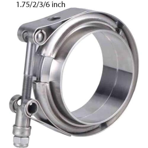 1.75/2/3/6 inch Stainless Steel Exhaust V Band Clamp Male Female Flange Assembly High Quality