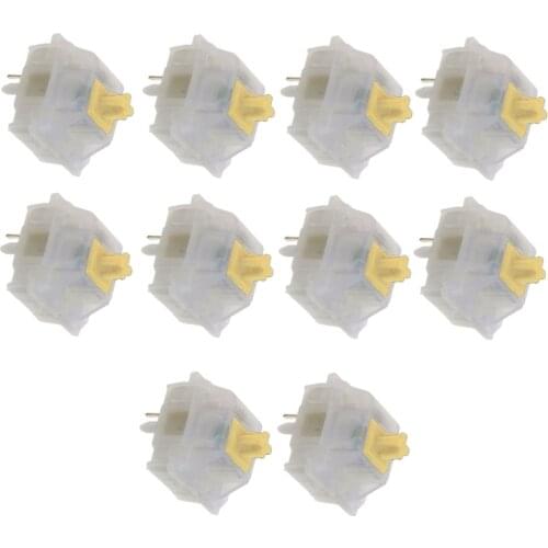 10Pcs Gateron Switche 5Pin Milky Yellow Switch Mechanical Keyboard Gateron MX Transparent Case fit GK61 GK64 GH60 Q81E