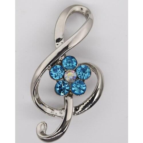 12pcs/lot Wholesale Fashion Brooch Clear Rhinestone Music Note Pin brooches Jewelry Gift C102531