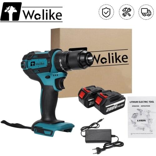 18V 13mm Cordless Brushless Electric Drill Impact Screwdriver Flat Hammer 1/2 Hammer Drill Power Tools Fit For Makita Battery
