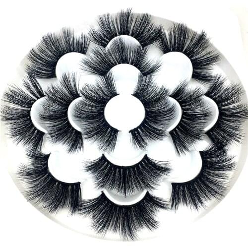 2019 NEW 7 Pairs natural 3D Mink Hair False Eyelashes 25mm Long Lashes Extension Thick Wispy Fluffy Handmade Eye Makeup Tools