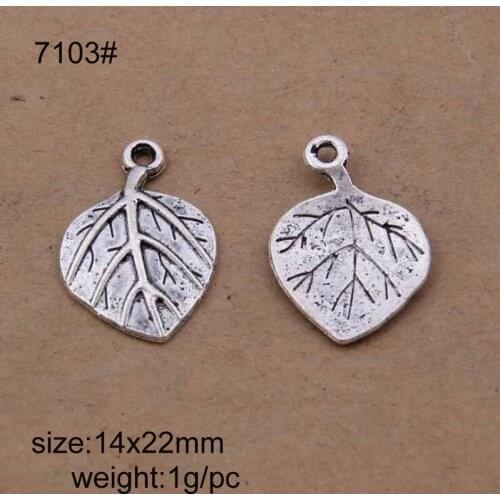 50pcs 14x22mm Alloy Leaves Charms Pendants Jewelry DIY Fit Bracelets Necklace Earrings