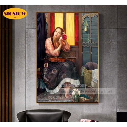 5D DIY Diamond Mosaic Painting Crystal "Wearing Flowers Girl" Full Square Drill Round 3D Art Dimand Embroidery Decor Modern Home