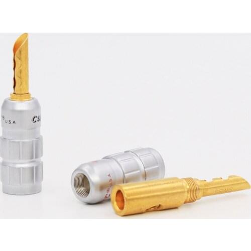 8PCS/Lot Gold Plated brass Banana Z-Plug Speaker Cable Wire Connector For Audio cable