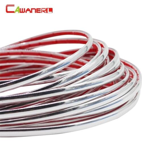 Cawanerl 600CM Car Styling Silver Decoration Strip Moulding Trim Sticker 6MM 8MM 10MM 12MM 15MM 18MM 20MM 22MM 25MM 30MM