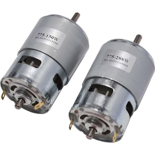 775 Motor DC 12V 24V 80W 150W 288W DC Motor Large Torque High Power DC Motor Double Ball Bearing Spindle Motor