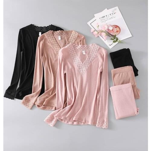 82% Wool 18% Silk Womens Base Layer Warm Thermal Long Johns Pajama Set TG202