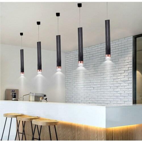 LukLoy Hanging Wire Spotlight Nordic Style Acrylic Dinning Room Suspension Spot Light Cafe Restaurant 5W Pendant Downlight
