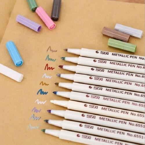 10 Kinds Of Colors Colorful Water-Color Mark Pens For DIY Craft Rubber Painting Scrapbooking Stationery Making