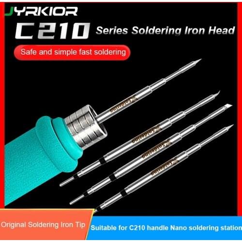 Jyrkior C210 Electric Soldering Iron Tips Heating Core Compatible With JBC T210 Soldering Station Handle Welding Nozzle Grip