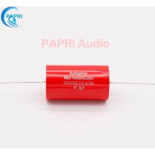 PAPRI 47UF 250VDC Axial MKP DIY Audio Grade Capacitor For HiFi Tube Guitar Amplifier Lot/1PCS