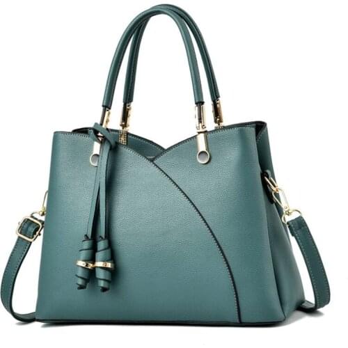 Popular Solid Color Women Shoulder Bag Elegant Female Crossbody Bags Top-Handle Hand Tote Female Bags With Pendant Handbags