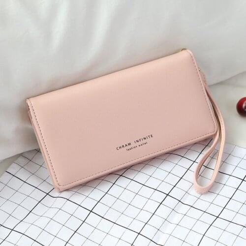 Casual Women Zipper Wallet Buckle Ladies Long Wallet Mobile Phone Bag PU Leather Handbags for Female Long Coin Purses sac femme