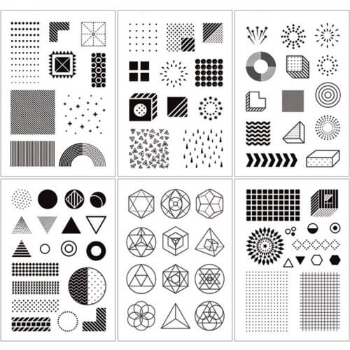 Geometric Clear Transparent Stamps for Scrapbooking Decorative DIY Paper Card Craft TOOLS Supplies Silicone Stamp