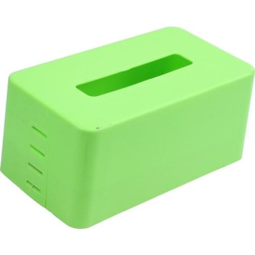 Rectangular Plastic facial tissue napkin box toilet paper dispenser case holder home office decoration (green) 21.5*9.3*12cm