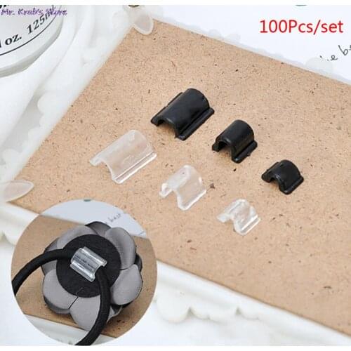100Pcs DIY Hair Band Tie Circle Bow Accessories Hairdressing Tool Connector Elasitc Rubber Band Paste Buckles For Women Girl