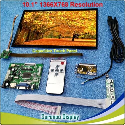 10.1" 1366*768 Resistive Capacitive LCD Module Monitor Display Screen Touch Panel with HDMI VGA AV Board