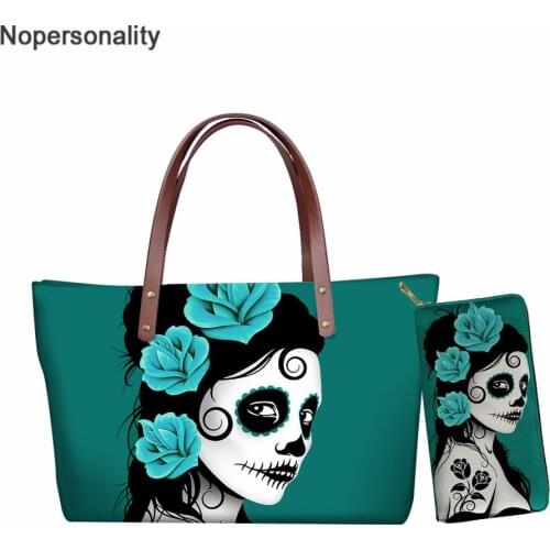 Nopersonality Gothic Girls Printed Luxury Women Handbag Big Totes Ladies Hand Bags Female Shopping Bag Large Capacity sac