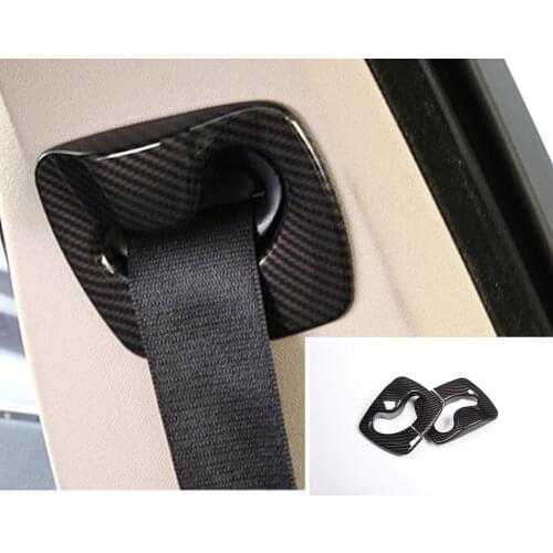 Carbon Fiber Style Car Interior Decorative Seat Safety Belt Cover Trim For BMW 5 Series 2011-2016 Car Accessories 2pcs/set