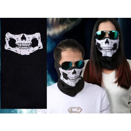 Outdoor Skull Scarf Multifunctional Seamless Tubular Bandana Motorcycle Scarf 25*50cm Running Headband Halloween Bandana GYH