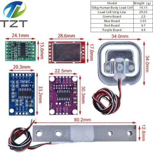 Load Cell 1KG 5KG 10KG 20KG HX711 AD Module Weight Sensor Electronic Scale Aluminum Alloy Weighing Pressure Sensor For Arduino