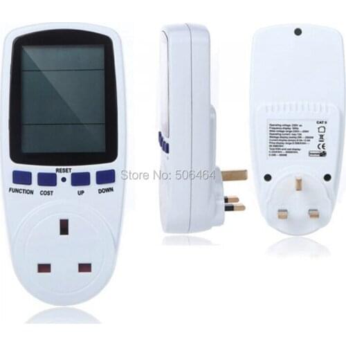 UK Plug Power Energy Watt Volt Amp Meter Analyzer with Power Factor High Quality
