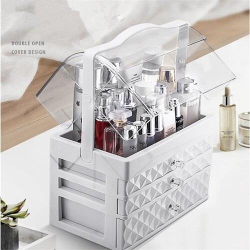 Waterproof Cosmetic case Transparent Makeup Jewelry Box Multifunctional Travel Cosmetic Organizer Drawer Home Storage Boxs