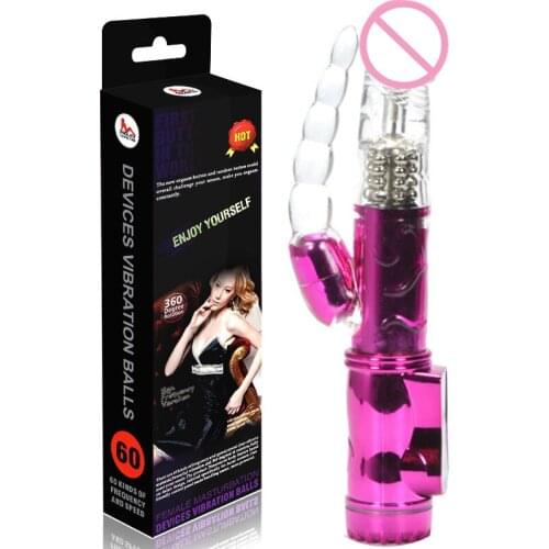 Retractable Sex Swing Vibrator, Vibrating Double Dildo, 8 Speed Vibrator Sex Toys For Woman, Dual stimulating for Vaginal Anal