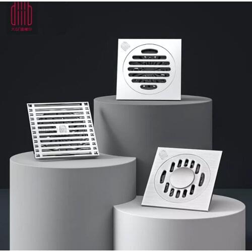 Youpin Floor Drains Antique Brass Shower Floor Drain Bathroom Deodorant Euro Square Floor Drain Strainer Cover Grate Waste