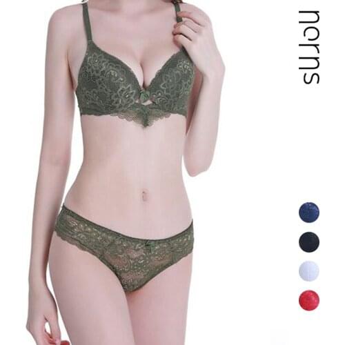 Norns womens sexy underwear set lace lingerie set push up plus size bra set of linen red lingerie bra and panty set bralette