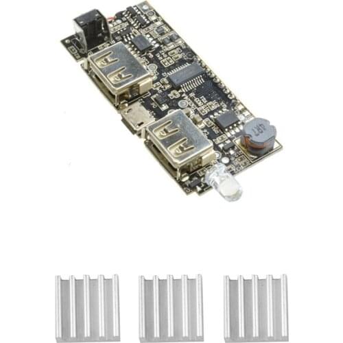 1 Pcs Dual USB 5V 1A 2.1A Mobile Power Bank 18650 Battery Charger & 50Pcs 9 X 9 X 5mm Mini Aluminium Heatsink