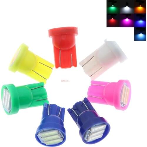 10X T10 3 SMD 7014 LED 3SMD 7020 1W White Blue Red Green Yellow W5W LED Wedge License Plate Light Lamp Car Light Source 12V DC