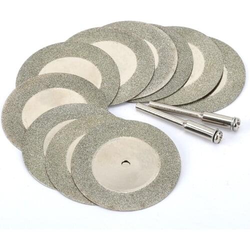 10pcs 40mm Cutting Discs Diamond Grinding Wheel Circular Saw Blade Abrasive Disc Rotary Tool +2 Mandrels