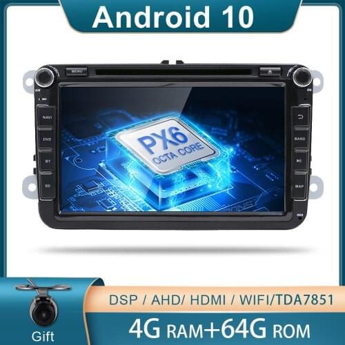 PX6 8 inch 2din Android 10 4GRAM Car DVD Player for Volkswagen GOLF 5 6 POLO PASSAT CC TIGUAN TOURAN EOS SHARAN T5 CADDY DSP BT