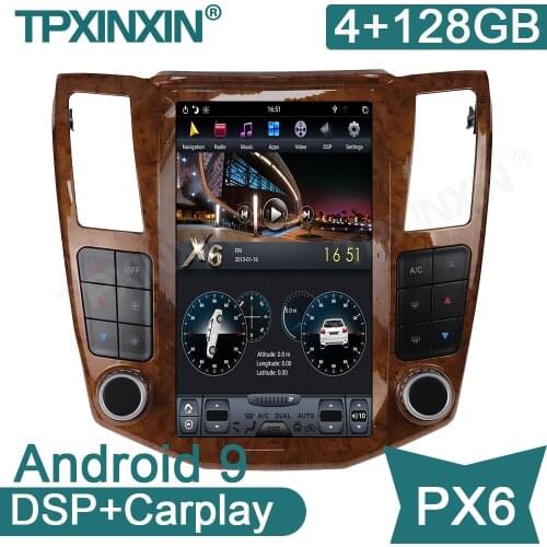 Tesla 11.8" Android 9 PX6 4G 128GB Car Player For Lexus RX 2004-2007 Car GPS Navi CarPlay Head Unit DSP Stereo